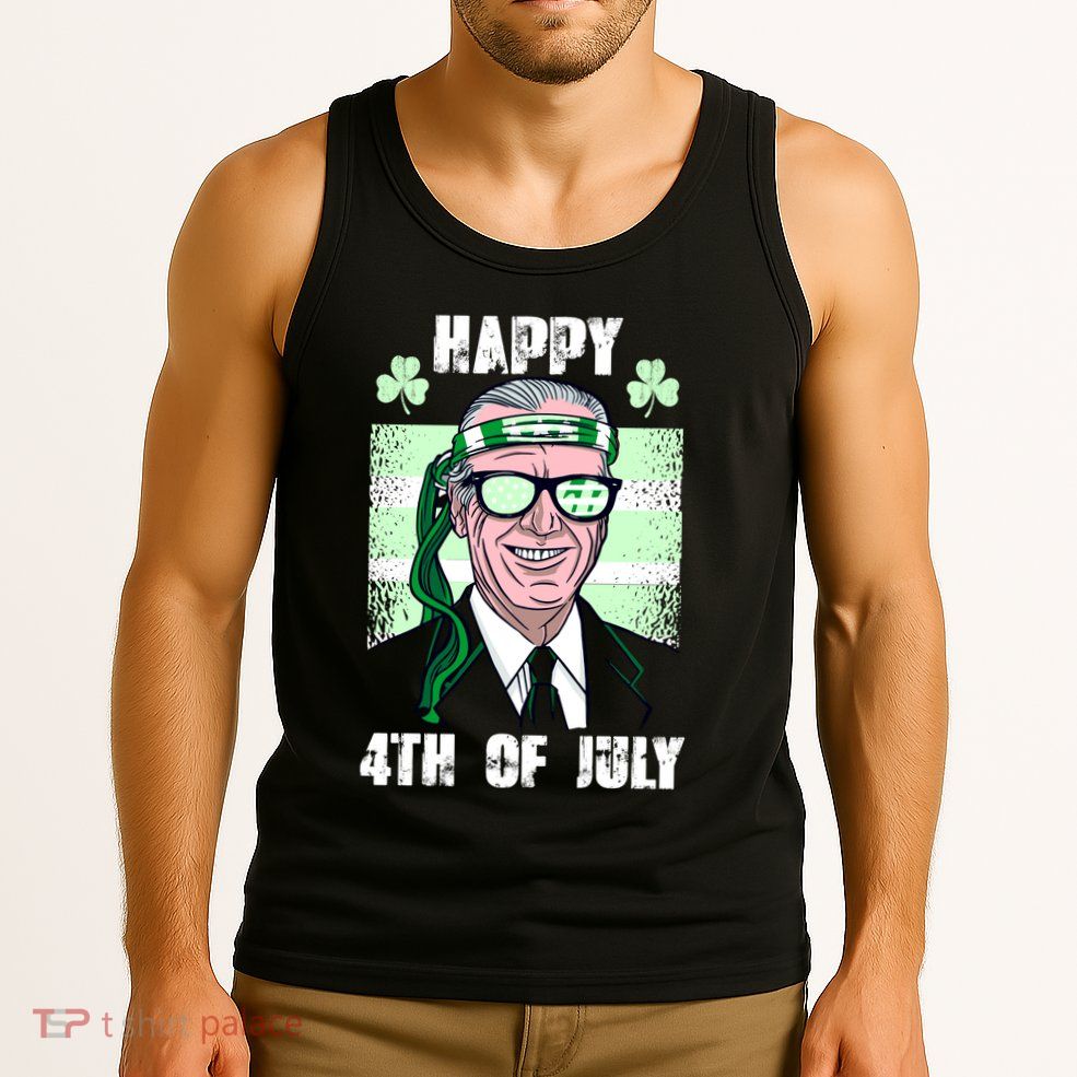 Happy 4th Of July Funny St. Patrick's Day Biden USA Flag Irish Tank Top