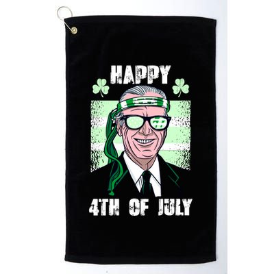 Happy 4th Of July Funny St. Patrick's Day Biden USA Flag Irish Golf Towel