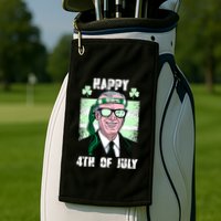 Happy 4th Of July Funny St. Patrick's Day Biden USA Flag Irish Golf Towel