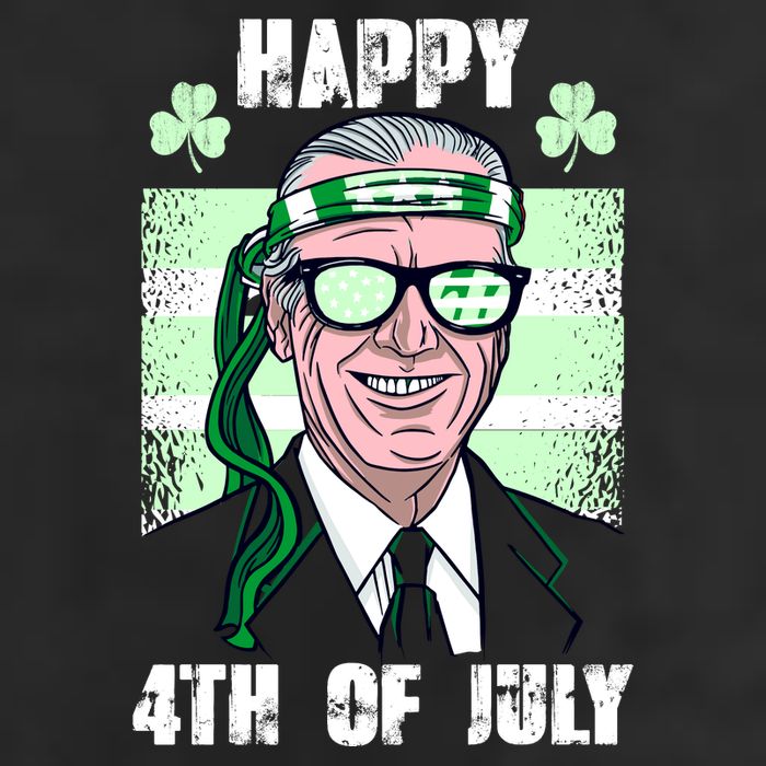 Happy 4th Of July Funny St. Patrick's Day Biden USA Flag Irish Golf Towel