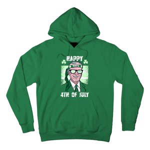 Happy 4th Of July Funny St. Patrick's Day Biden USA Flag Irish Hoodie