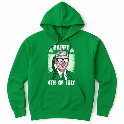 Happy 4th Of July Funny St. Patrick's Day Biden USA Flag Irish Hoodie