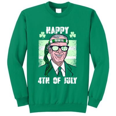 Happy 4th Of July Funny St. Patrick's Day Biden USA Flag Irish Sweatshirt