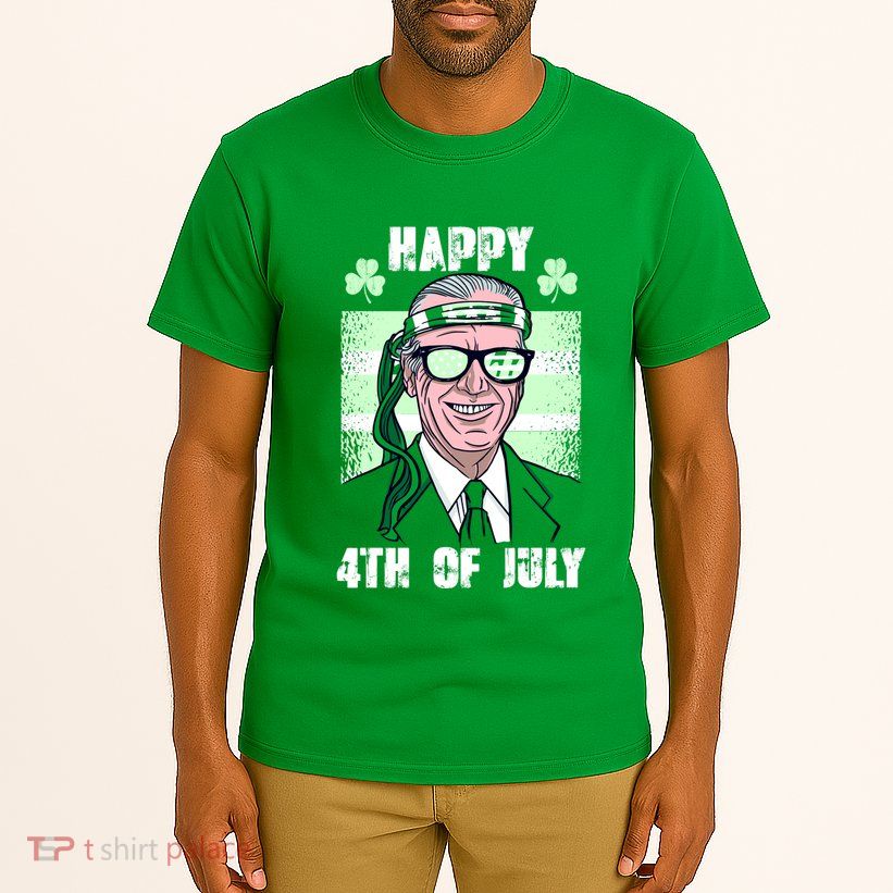 Happy 4th Of July Funny St. Patrick's Day Biden USA Flag Irish Tall T-Shirt