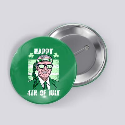 Happy 4th Of July Funny St. Patrick's Day Biden USA Flag Irish Button