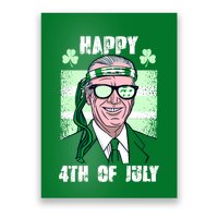 Happy 4th Of July Funny St. Patrick's Day Biden USA Flag Irish Poster