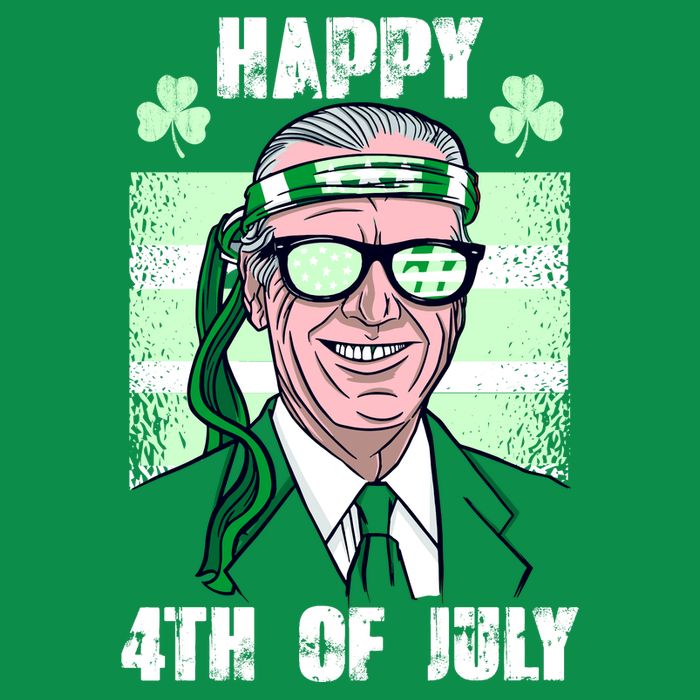 Happy 4th Of July Funny St. Patrick's Day Biden USA Flag Irish Poster