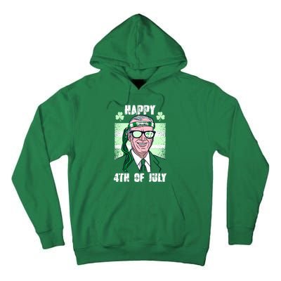 Happy 4th Of July Funny St. Patrick's Day Biden USA Flag Irish Tall Hoodie