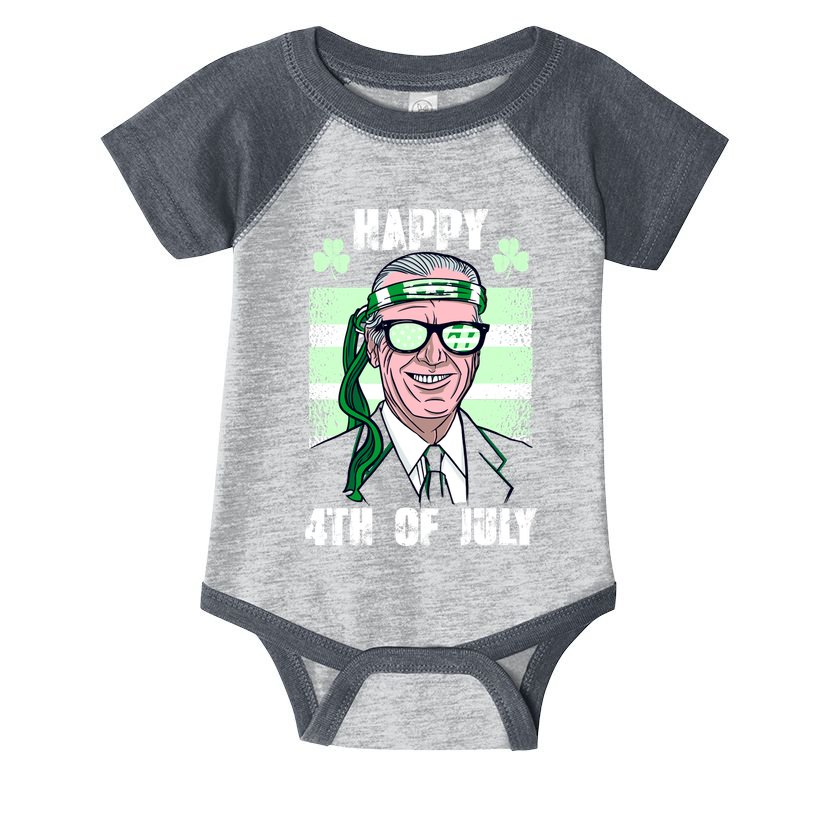 Happy 4th Of July Funny St. Patrick's Day Biden USA Flag Irish Infant Baby Jersey Bodysuit