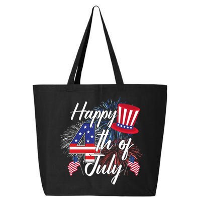 Happy 4th Of July Patriotic American Flag USA 25L Jumbo Tote