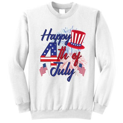 Happy 4th Of July Patriotic American Flag USA Sweatshirt