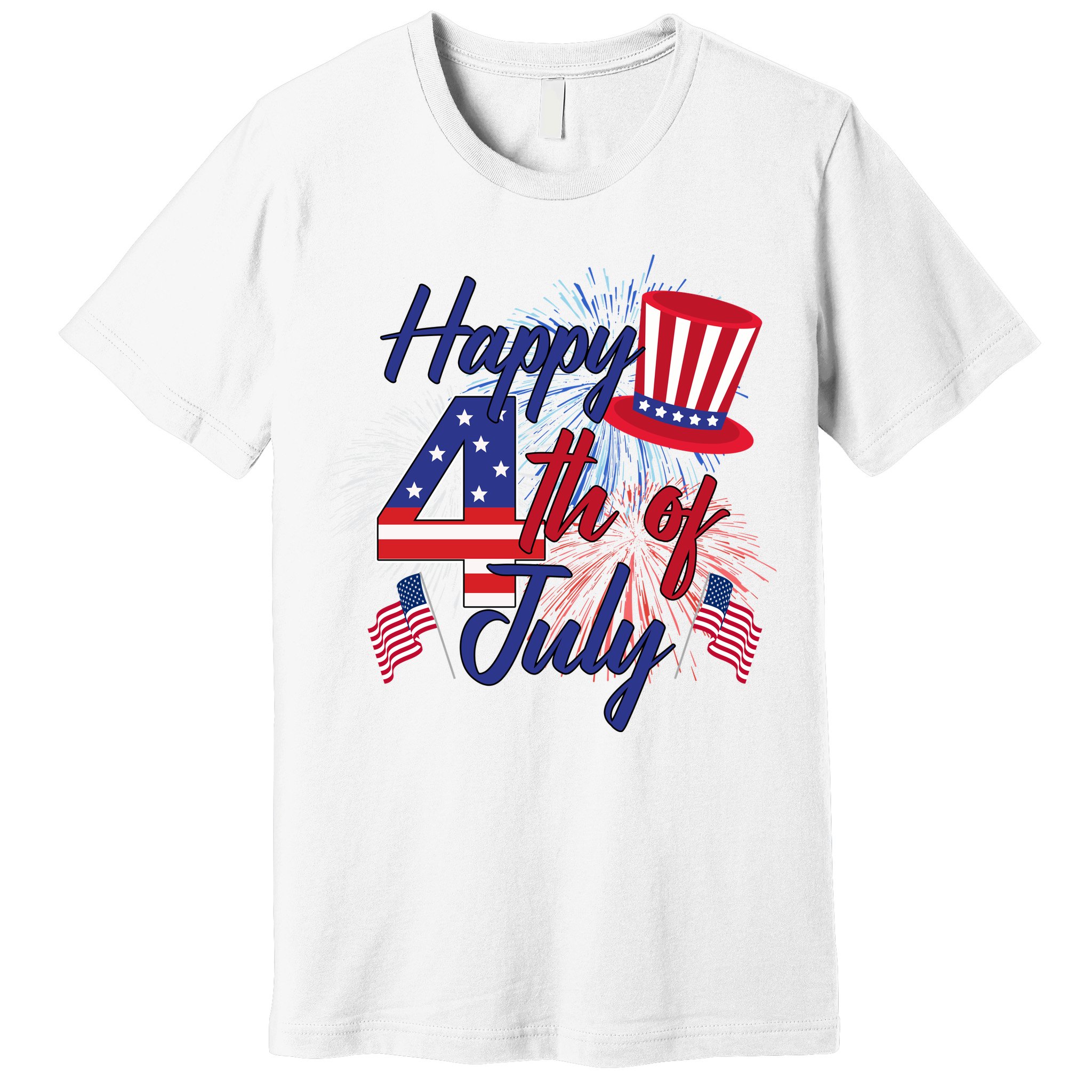 Happy 4th Of July Patriotic American Flag USA Premium T-Shirt