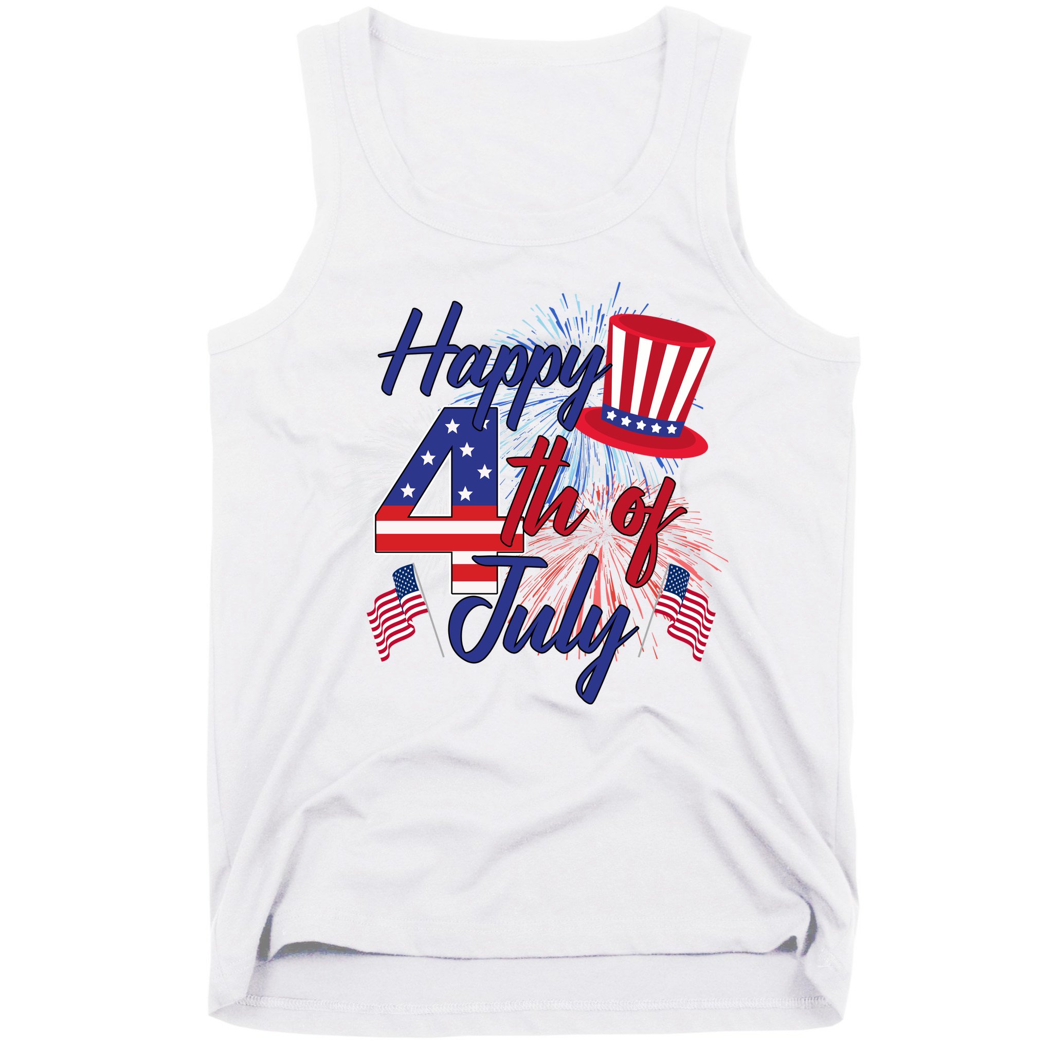 Happy 4th Of July Patriotic American Flag USA Tank Top