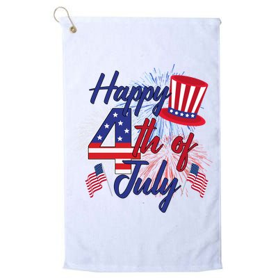 Happy 4th Of July Patriotic American Flag USA Golf Towel