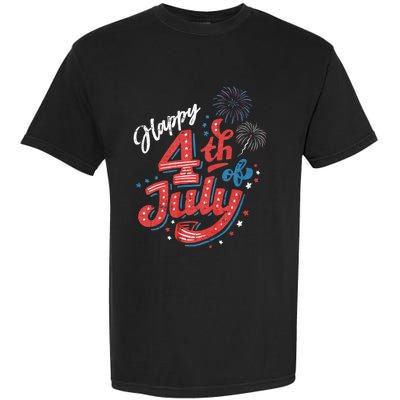 Happy 4th Of July Patriotic American Us Flag 4th Of July Garment-Dyed Heavyweight T-Shirt