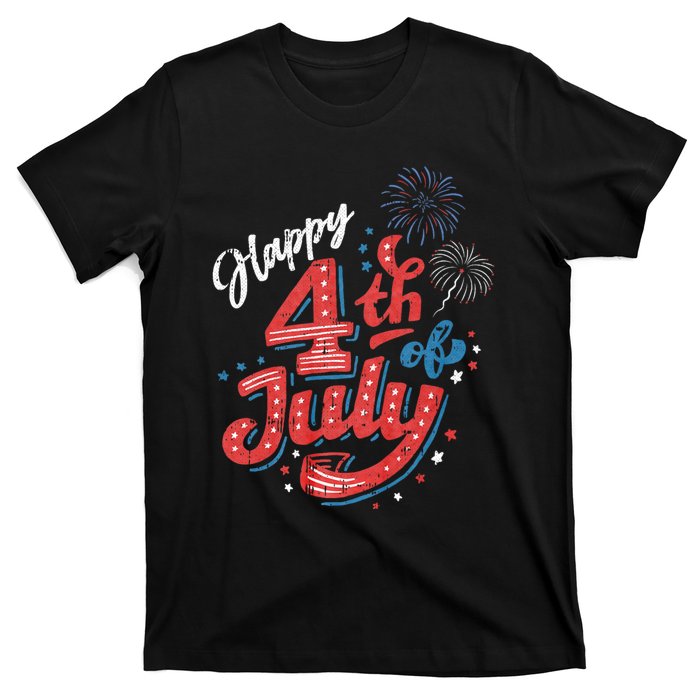 Happy 4th Of July Patriotic American Us Flag 4th Of July T-Shirt