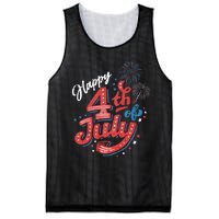 Happy 4th Of July Patriotic American Us Flag 4th Of July Mesh Reversible Basketball Jersey Tank