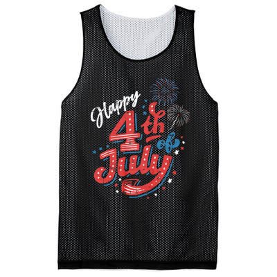 Happy 4th Of July Patriotic American Us Flag 4th Of July Mesh Reversible Basketball Jersey Tank