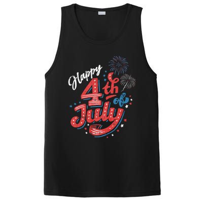 Happy 4th Of July Patriotic American Us Flag 4th Of July PosiCharge Competitor Tank