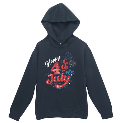 Happy 4th Of July Patriotic American Us Flag 4th Of July Urban Pullover Hoodie