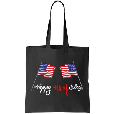 Happy 4th Of July USA Flag Tote Bag