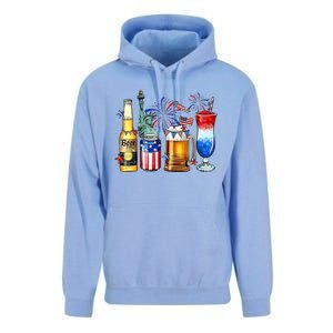 Happy 4th Of July Wine Glasses Unisex Surf Hoodie