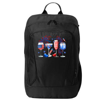 Happy 4th Of July Wine Glasses USA Flag Drinking Party City Backpack