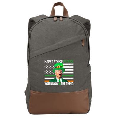 Happy 4th Of Patrick You Know The Thing Funny Biden Cotton Canvas Backpack