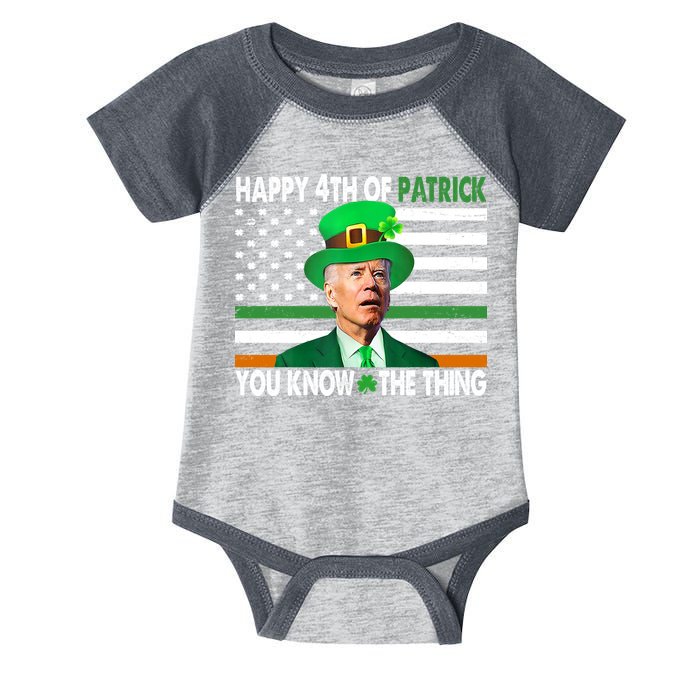 Happy 4th Of Patrick You Know The Thing Funny Biden Infant Baby Jersey Bodysuit
