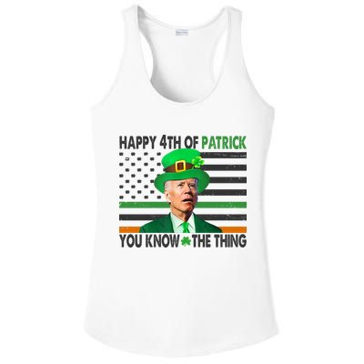 Happy 4th Of Patrick You Know The Thing Funny Biden Ladies PosiCharge Competitor Racerback Tank