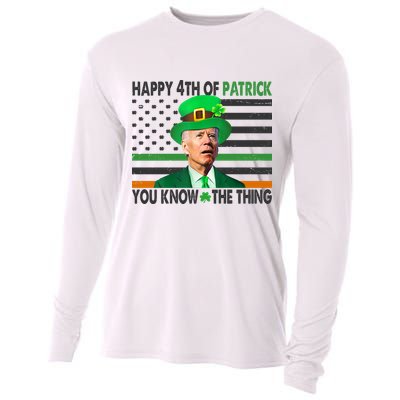 Happy 4th Of Patrick You Know The Thing Funny Biden Cooling Performance Long Sleeve Crew