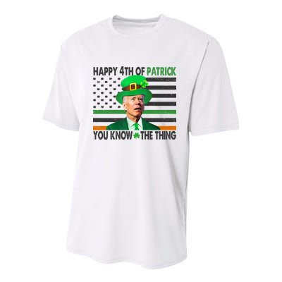 Happy 4th Of Patrick You Know The Thing Funny Biden Youth Performance Sprint T-Shirt