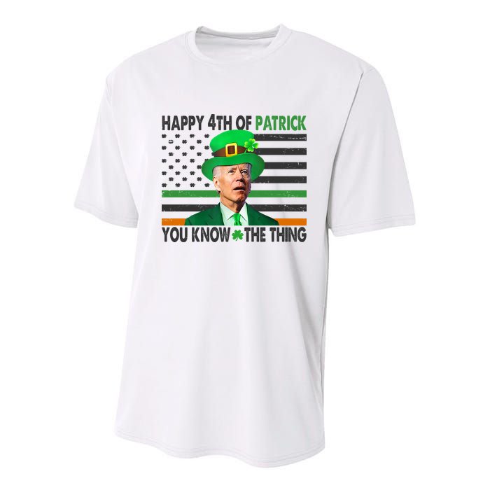 Happy 4th Of Patrick You Know The Thing Funny Biden Youth Performance Sprint T-Shirt