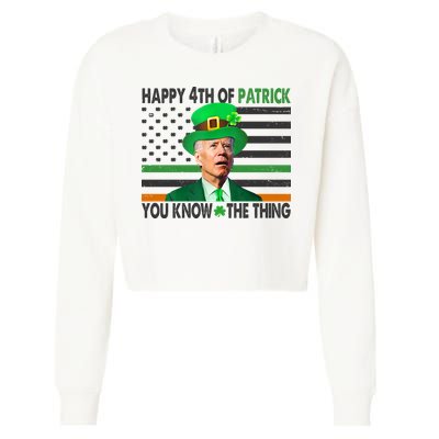 Happy 4th Of Patrick You Know The Thing Funny Biden Cropped Pullover Crew