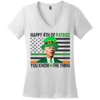 Happy 4th Of Patrick You Know The Thing Funny Biden Women's V-Neck T-Shirt