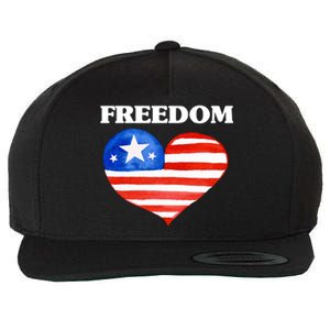 Happy 4th Of July America Independence Freedom Fourth July Gift Wool Snapback Cap