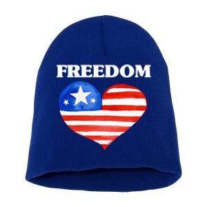 Happy 4th Of July America Independence Freedom Fourth July Gift Short Acrylic Beanie