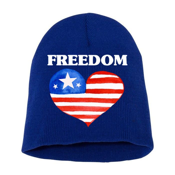 Happy 4th Of July America Independence Freedom Fourth July Gift Short Acrylic Beanie