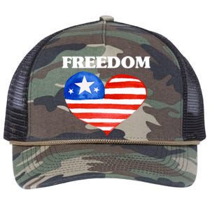 Happy 4th Of July America Independence Freedom Fourth July Gift Retro Rope Trucker Hat Cap