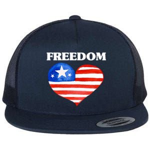 Happy 4th Of July America Independence Freedom Fourth July Gift Flat Bill Trucker Hat