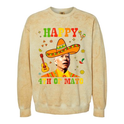 Happy 4th Of Mayo Funny Joe Biden Confused Cinco De Mayo Colorblast Crewneck Sweatshirt