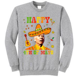 Happy 4th Of Mayo Funny Joe Biden Confused Cinco De Mayo Tall Sweatshirt