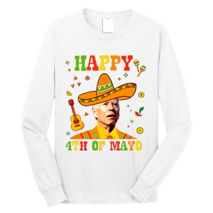 Happy 4th Of Mayo Funny Joe Biden Confused Cinco De Mayo Long Sleeve Shirt