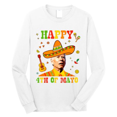 Happy 4th Of Mayo Funny Joe Biden Confused Cinco De Mayo Long Sleeve Shirt