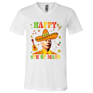 Happy 4th Of Mayo Funny Joe Biden Confused Cinco De Mayo V-Neck T-Shirt