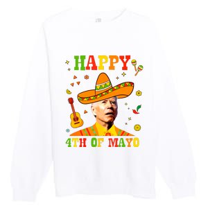 Happy 4th Of Mayo Funny Joe Biden Confused Cinco De Mayo Premium Crewneck Sweatshirt