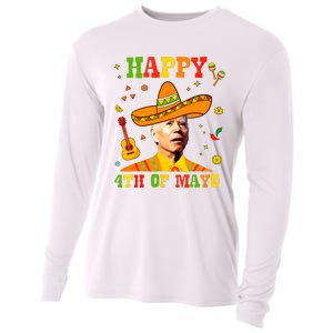 Happy 4th Of Mayo Funny Joe Biden Confused Cinco De Mayo Cooling Performance Long Sleeve Crew