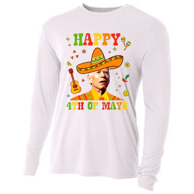 Happy 4th Of Mayo Funny Joe Biden Confused Cinco De Mayo Cooling Performance Long Sleeve Crew