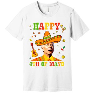 Happy 4th Of Mayo Funny Joe Biden Confused Cinco De Mayo Premium T-Shirt