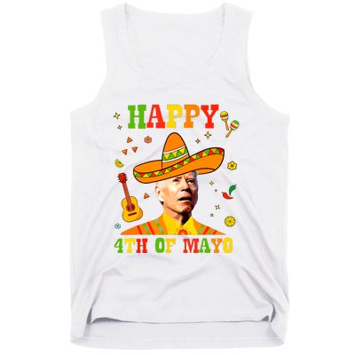 Happy 4th Of Mayo Funny Joe Biden Confused Cinco De Mayo Tank Top